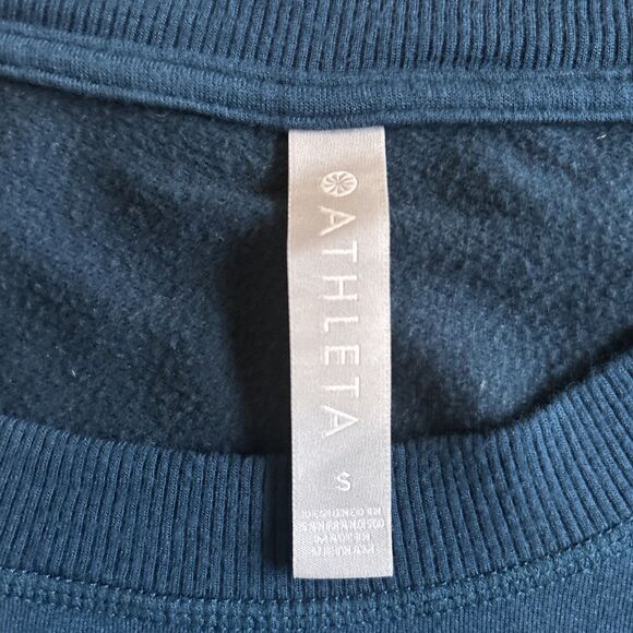 Athleta Modal Coaster Luxe Pullover Crewneck Sweatshirt Blue Size Small - Picture 3 of 8